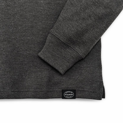 Filson Men Men's Waffle Knit Thermal Crewneck Sweatshirt — Charcoal