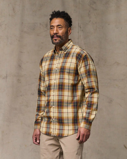 Filson Men Madras Button-Down Shirt - Tan / Spruce Multicolor