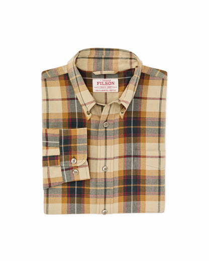Filson Men Madras Button-Down Shirt - Tan / Spruce Multicolor