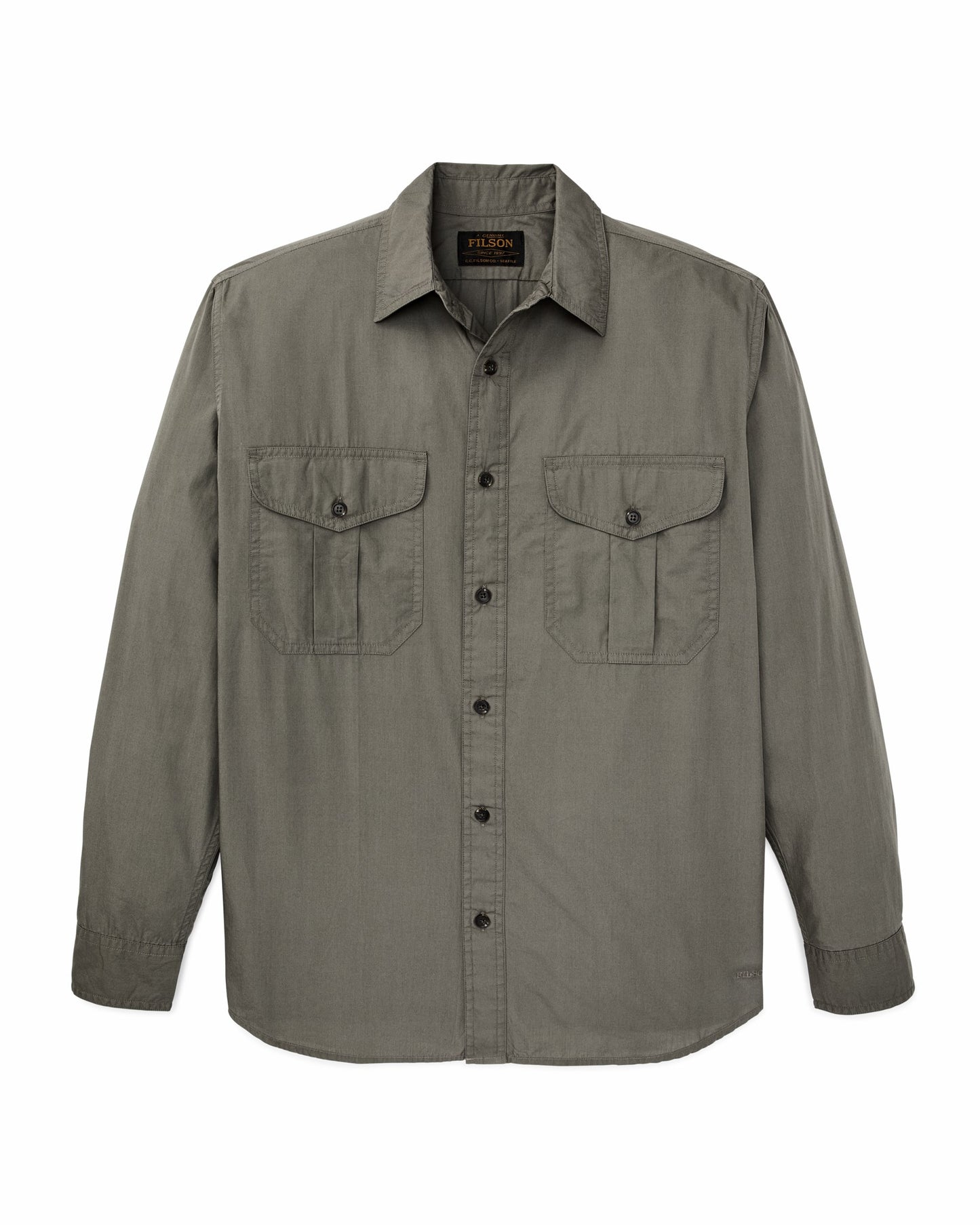Filson Men Filson's Washed Feather Cloth Shirt - Olive Gray
