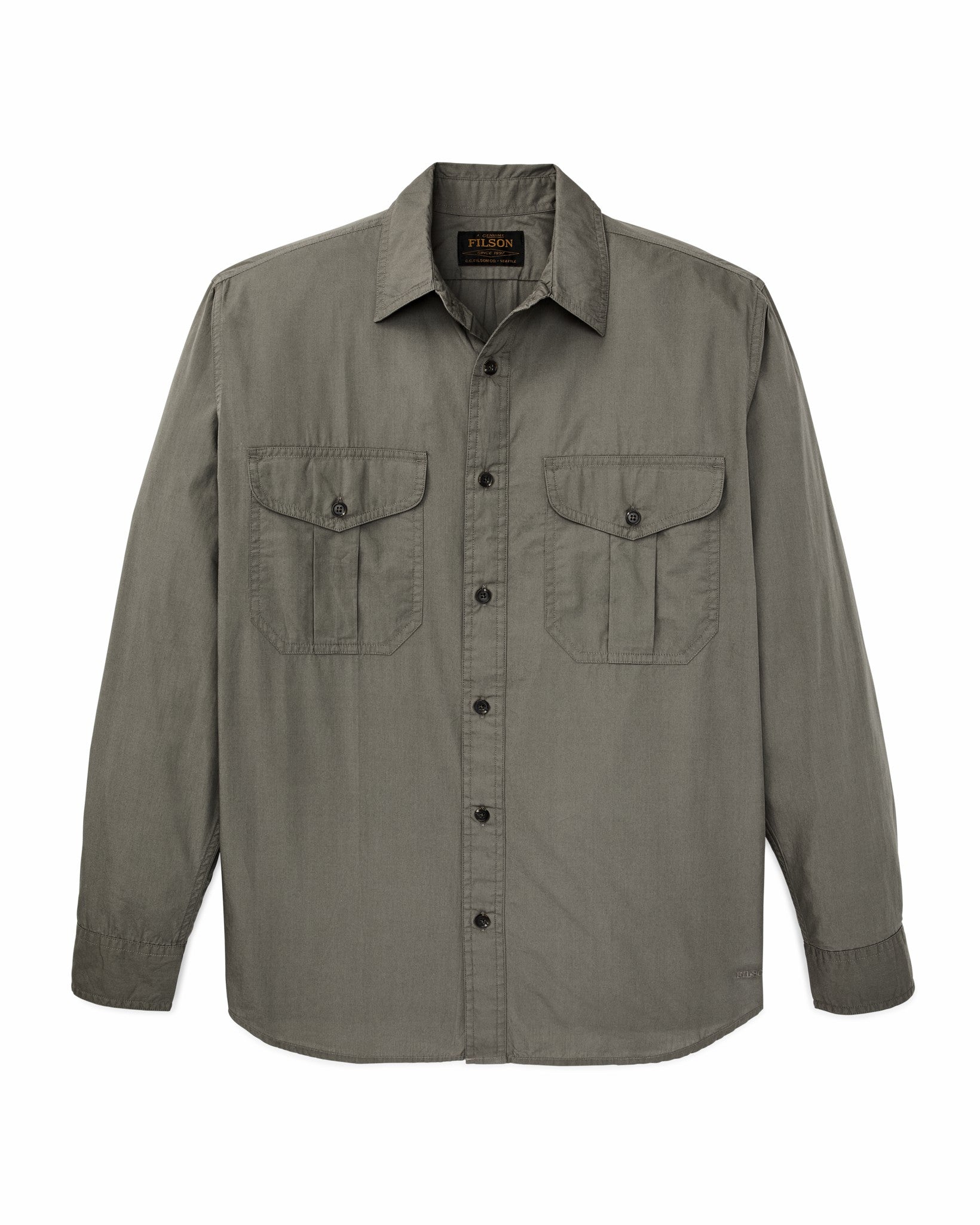 Filson Men Filson's Washed Feather Cloth Shirt - Olive Gray