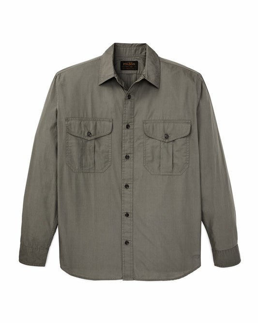 Filson Men Filson's Washed Feather Cloth Shirt - Olive Gray