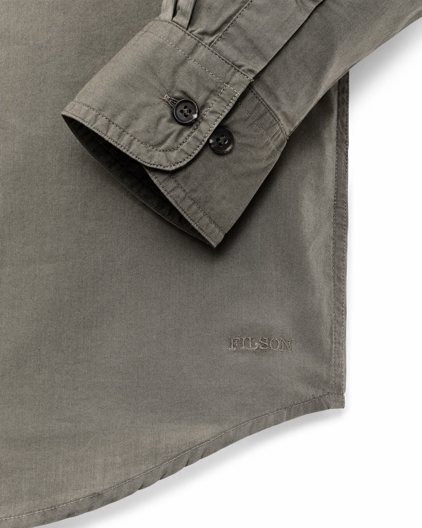 Filson Men Filson's Washed Feather Cloth Shirt - Olive Gray
