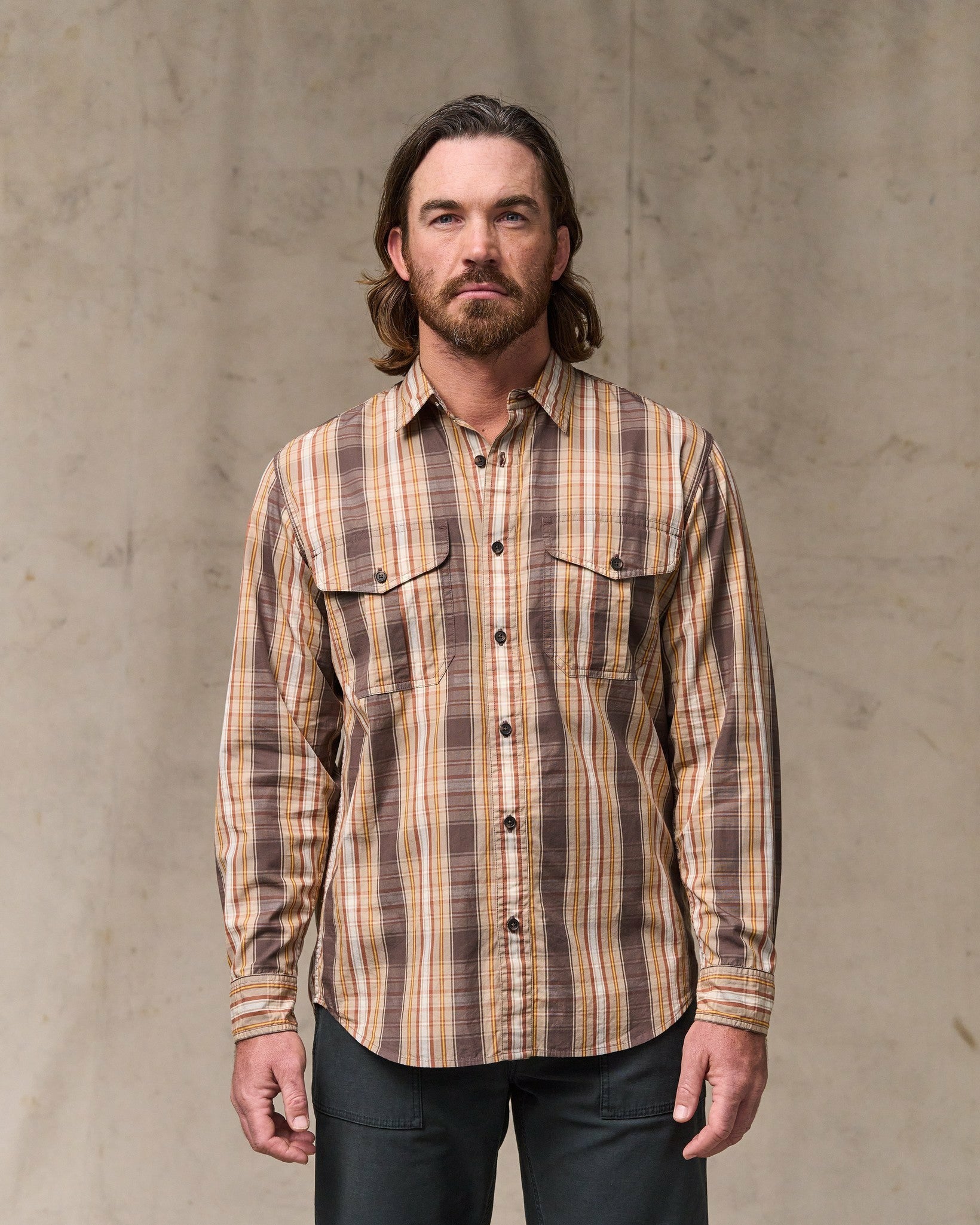 Filson Men Filson's Washed Feather Cloth Shirt - Brown Multi Plaid