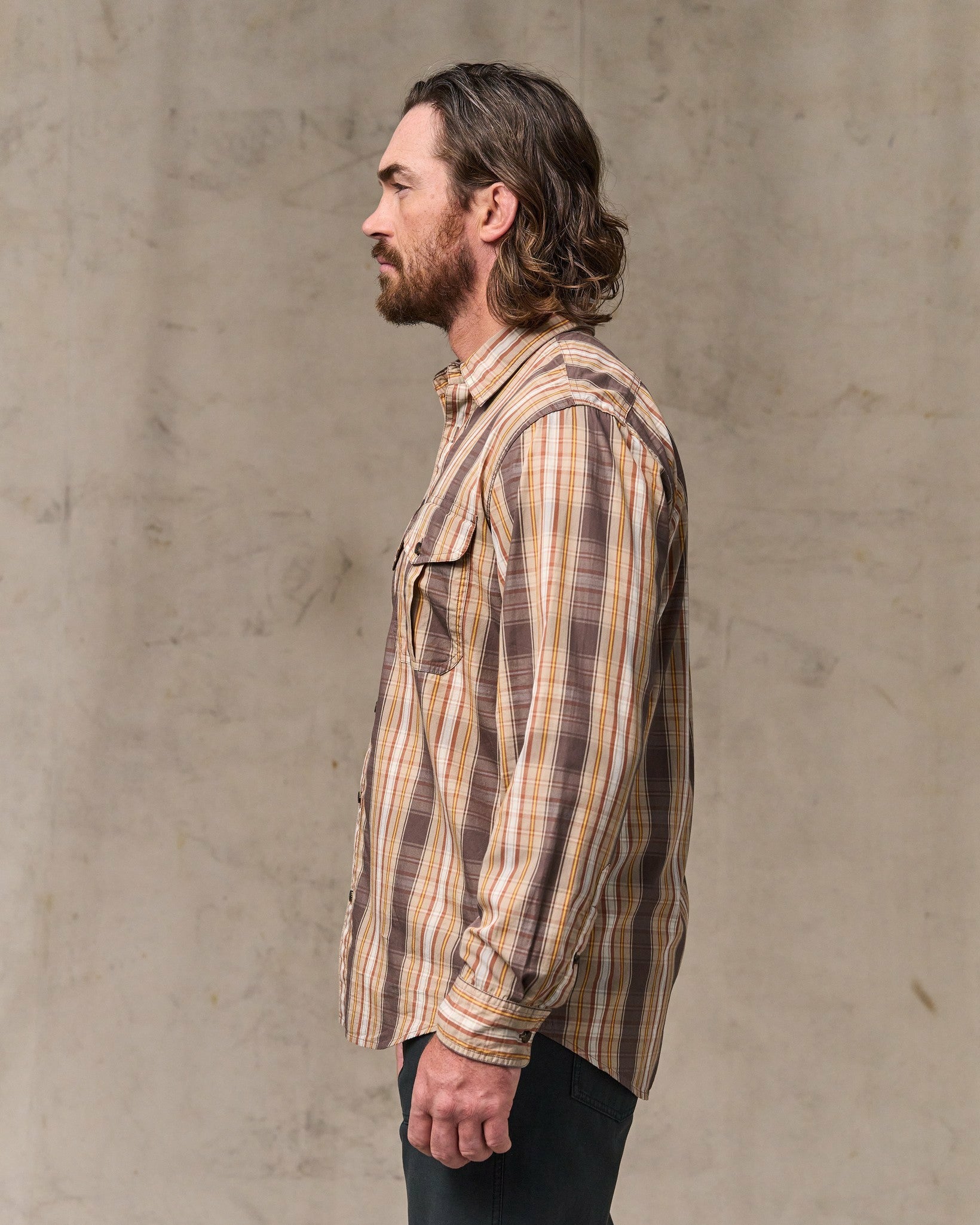 Filson Men Filson's Washed Feather Cloth Shirt - Brown Multi Plaid