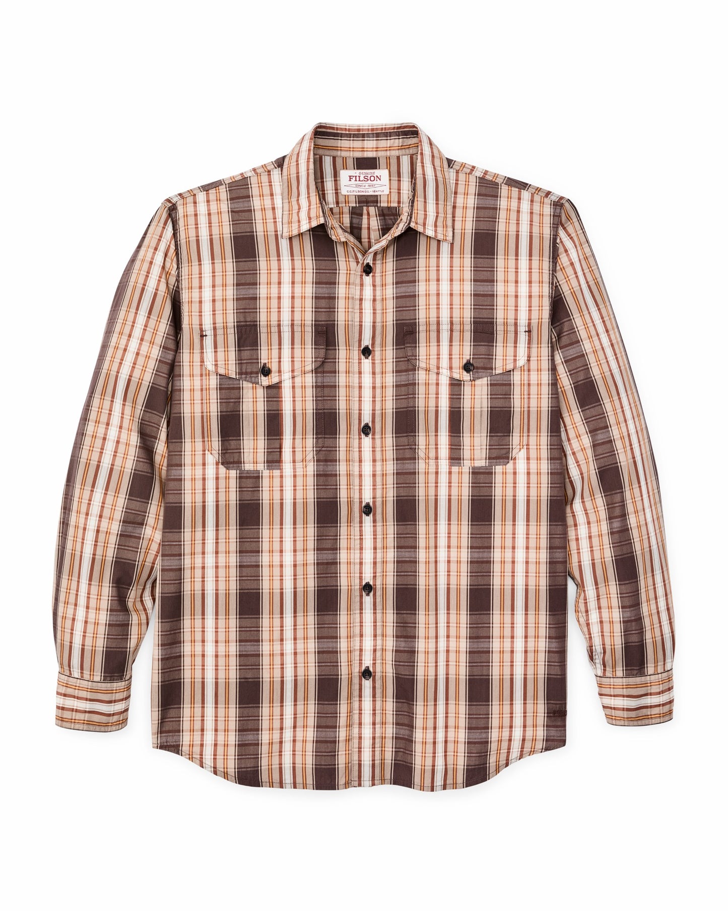 Filson Men Filson's Washed Feather Cloth Shirt - Brown Multi Plaid