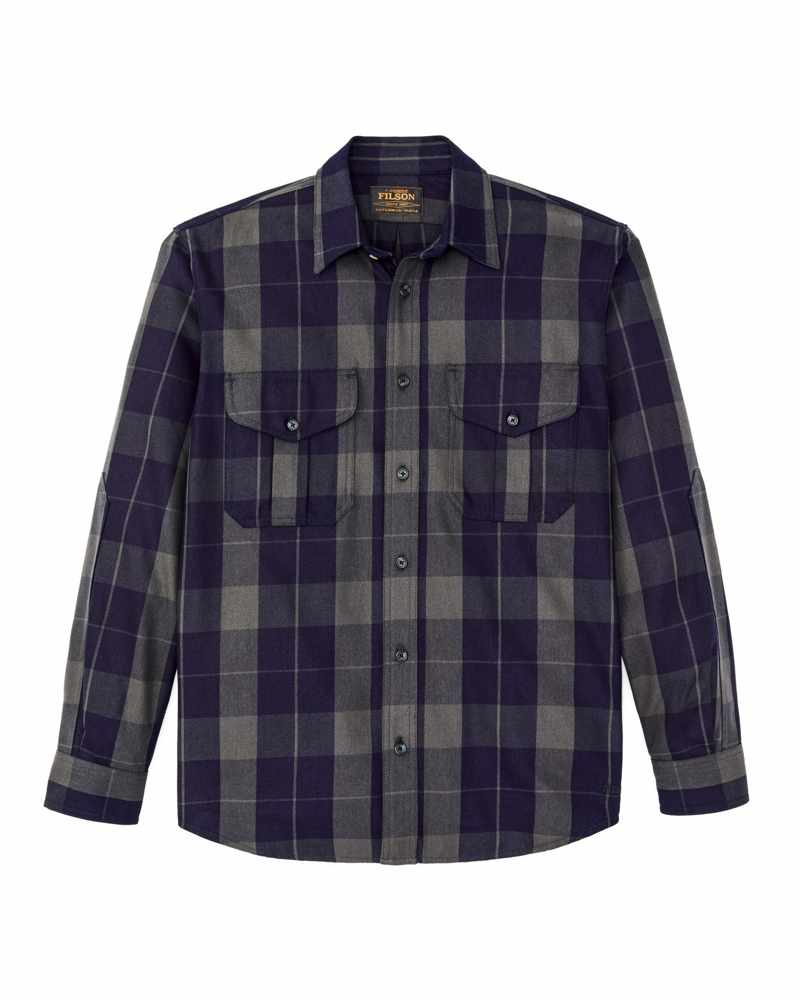 Filson Men Vintage Wash Alaskan Guide Shirt - Indigo / Faded Black