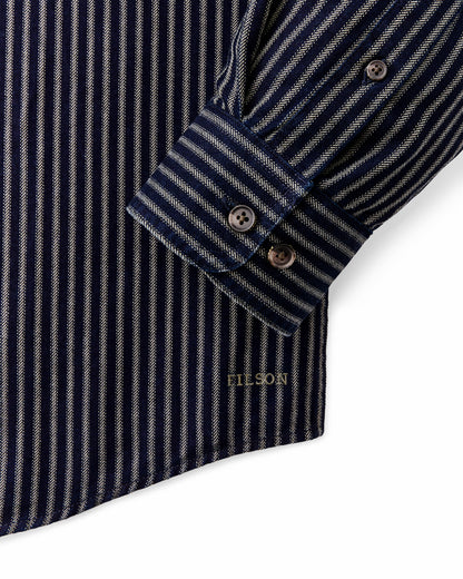 Filson Men Lightweight Alaskan Guide Shirt - Indigo / Ticking Stripe
