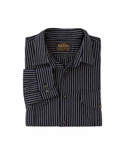 Filson Men Lightweight Alaskan Guide Shirt - Indigo / Ticking Stripe