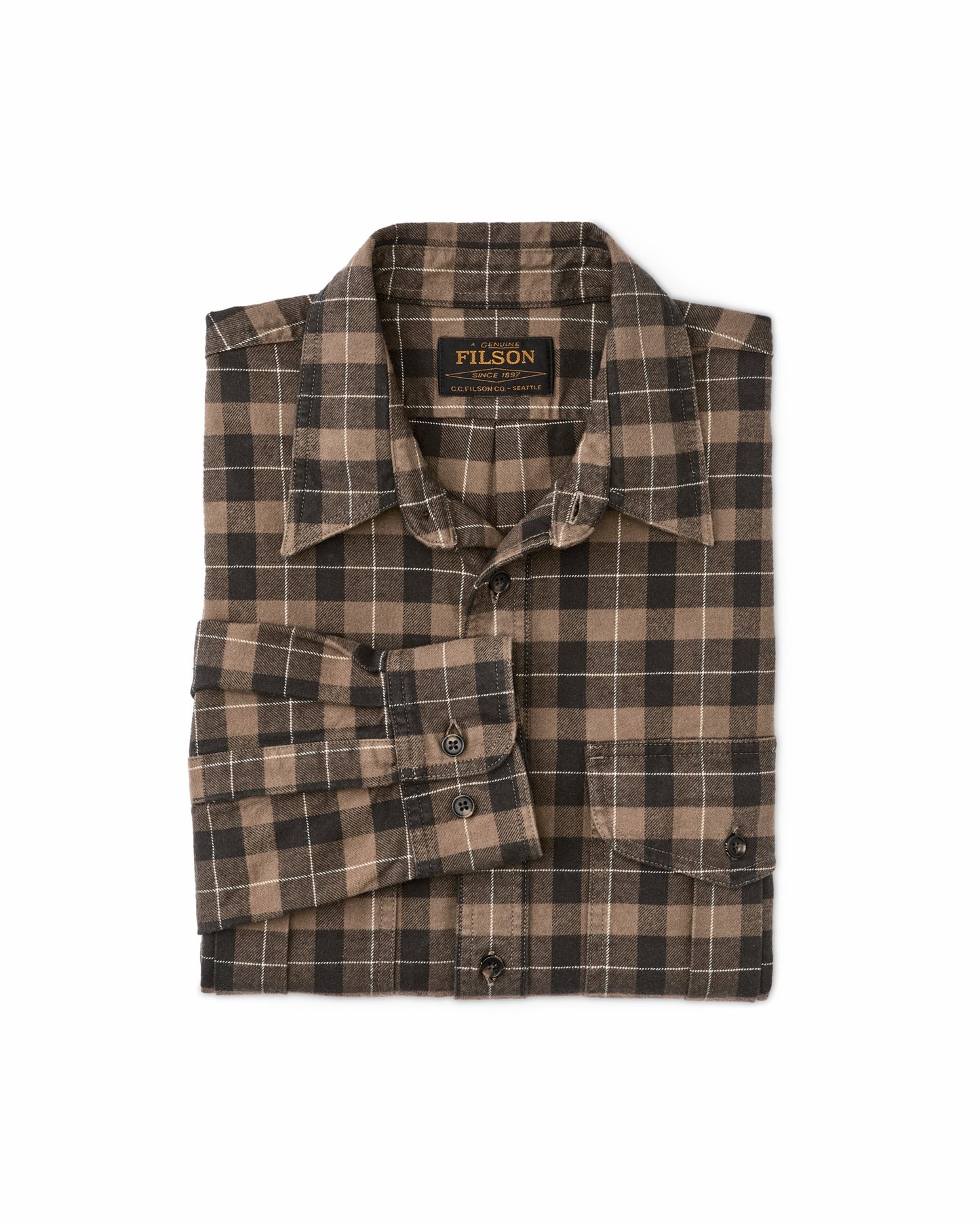 Filson Men Alaskan Guide Shirt - Light Brown / Peat / Multi Plaid