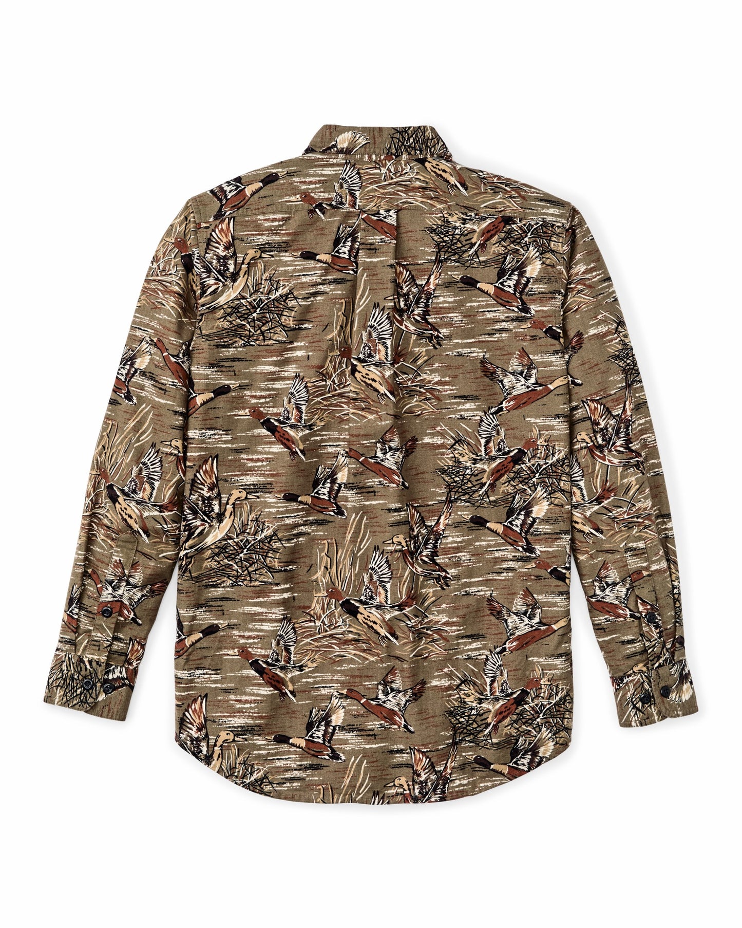 Filson Men Field Flannel Shirt - Brown / Marsh Mallards