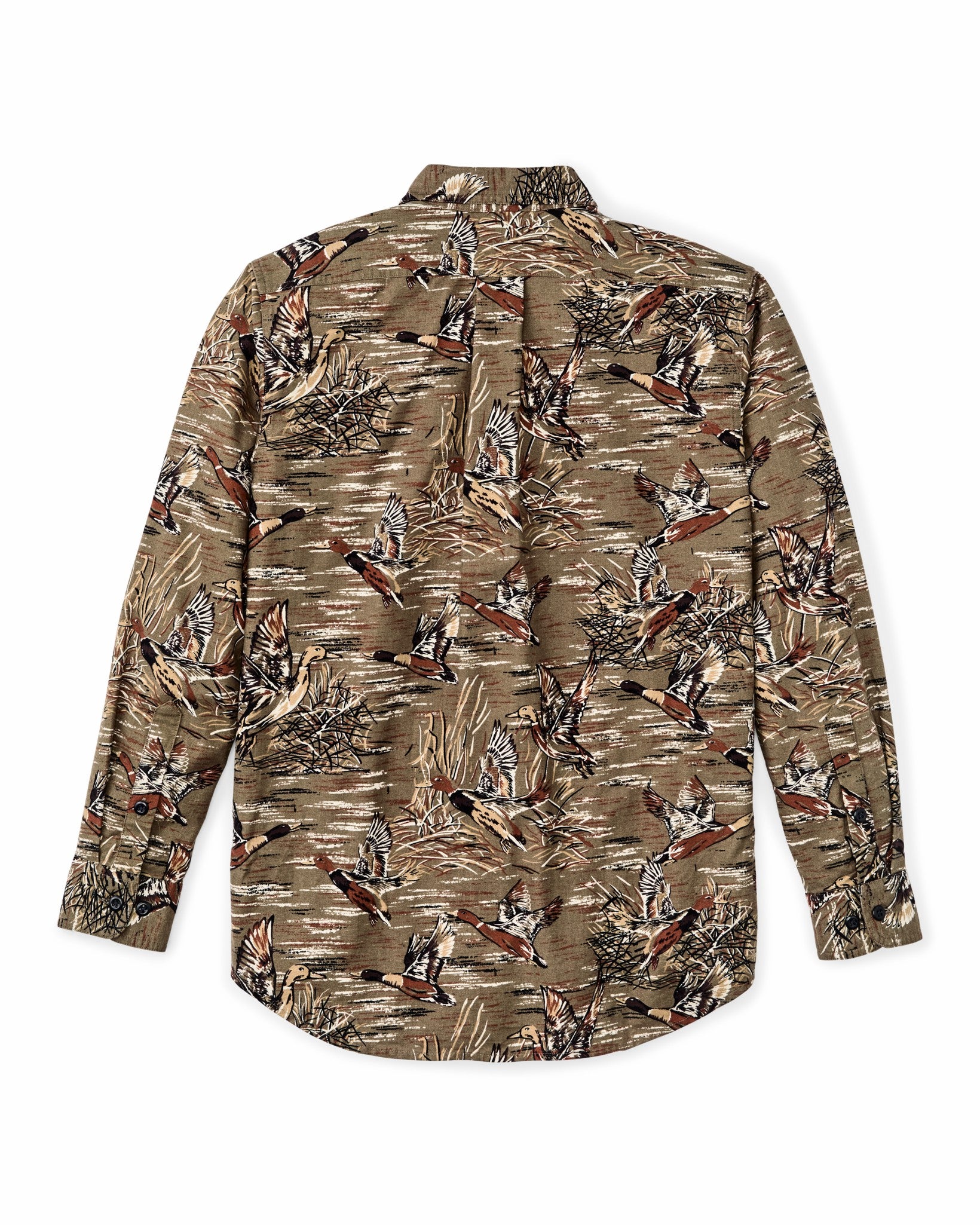 Filson Men Field Flannel Shirt - Brown / Marsh Mallards