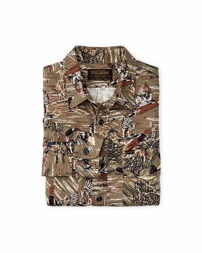 Filson Men Field Flannel Shirt - Brown / Marsh Mallards