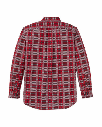 Filson Men Field Flannel Shirt - Burgundy / Red Plaid