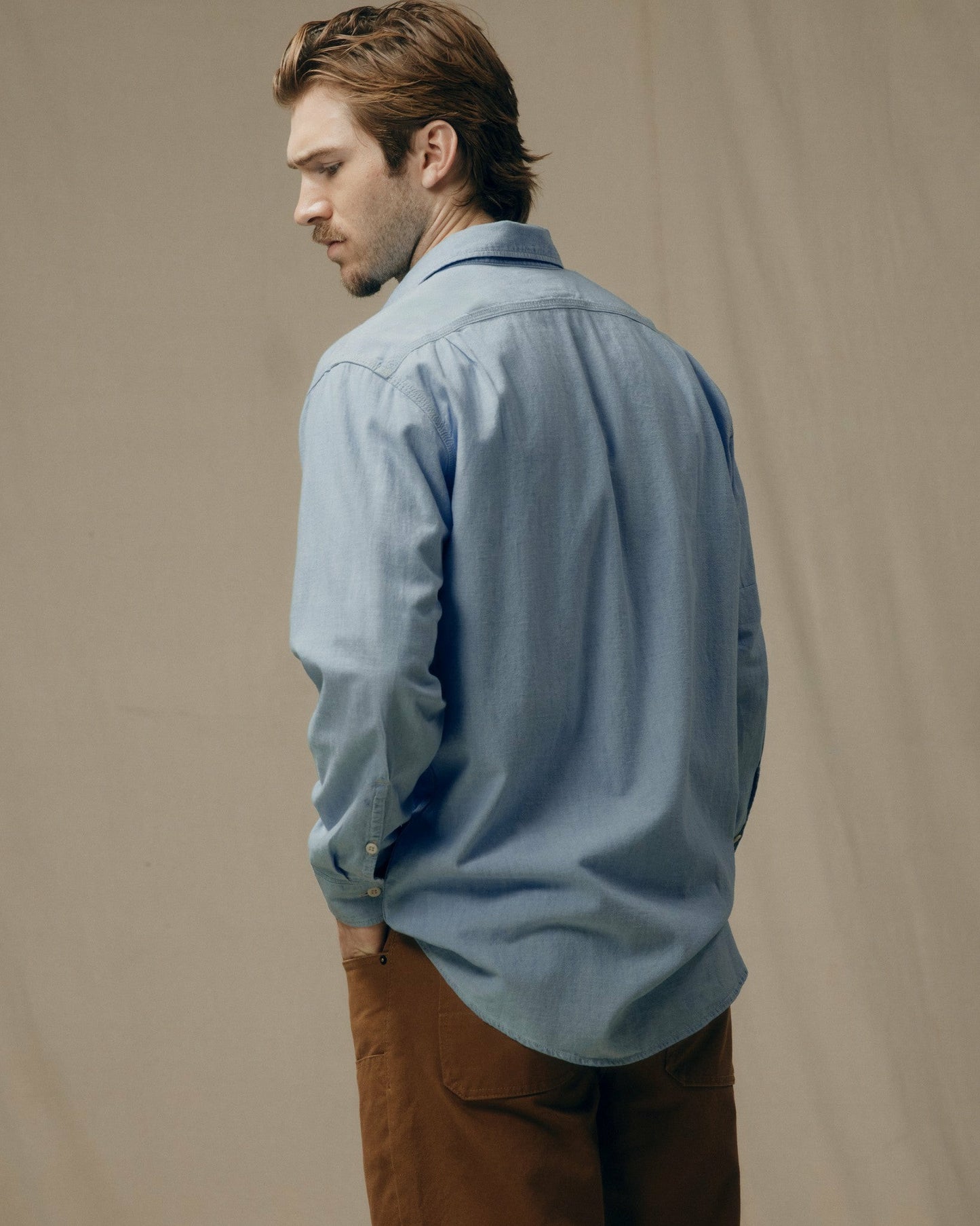 Filson Men Men's Long Sleeve Chambray CPO Shirt