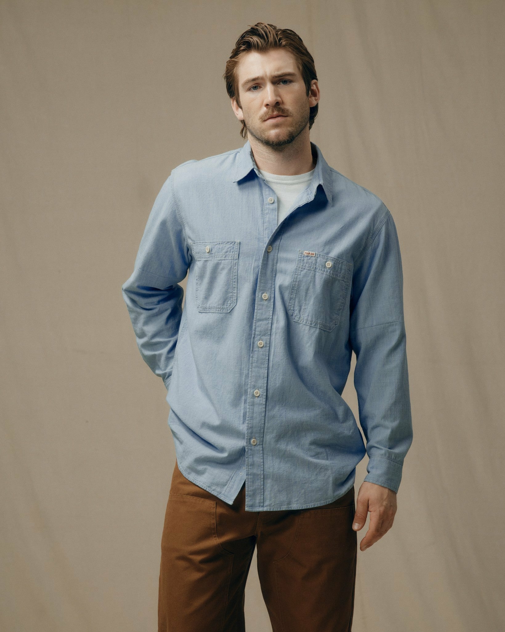 Filson Men Men's Long Sleeve Chambray CPO Shirt