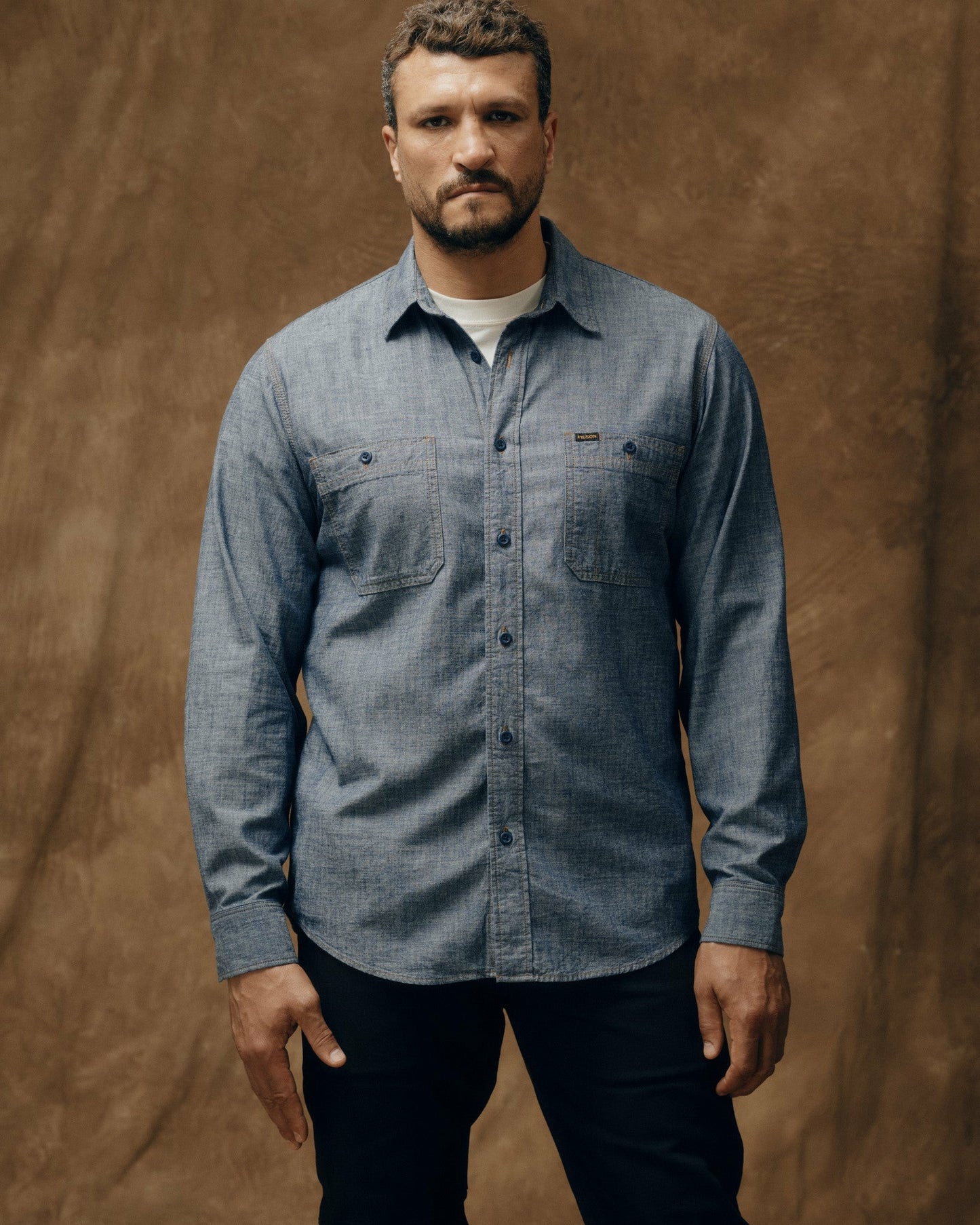 Filson Men Men's Long Sleeve Chambray CPO Shirt