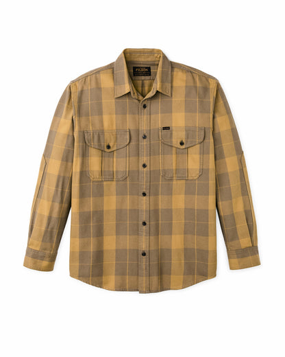 Filson Men Vintage Wash Alaskan Guide Shirt - Light Brown / Ochre Plaid