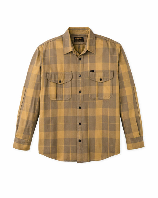 Filson Men Vintage Wash Alaskan Guide Shirt - Light Brown / Ochre Plaid