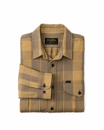 Filson Men Vintage Wash Alaskan Guide Shirt - Light Brown / Ochre Plaid
