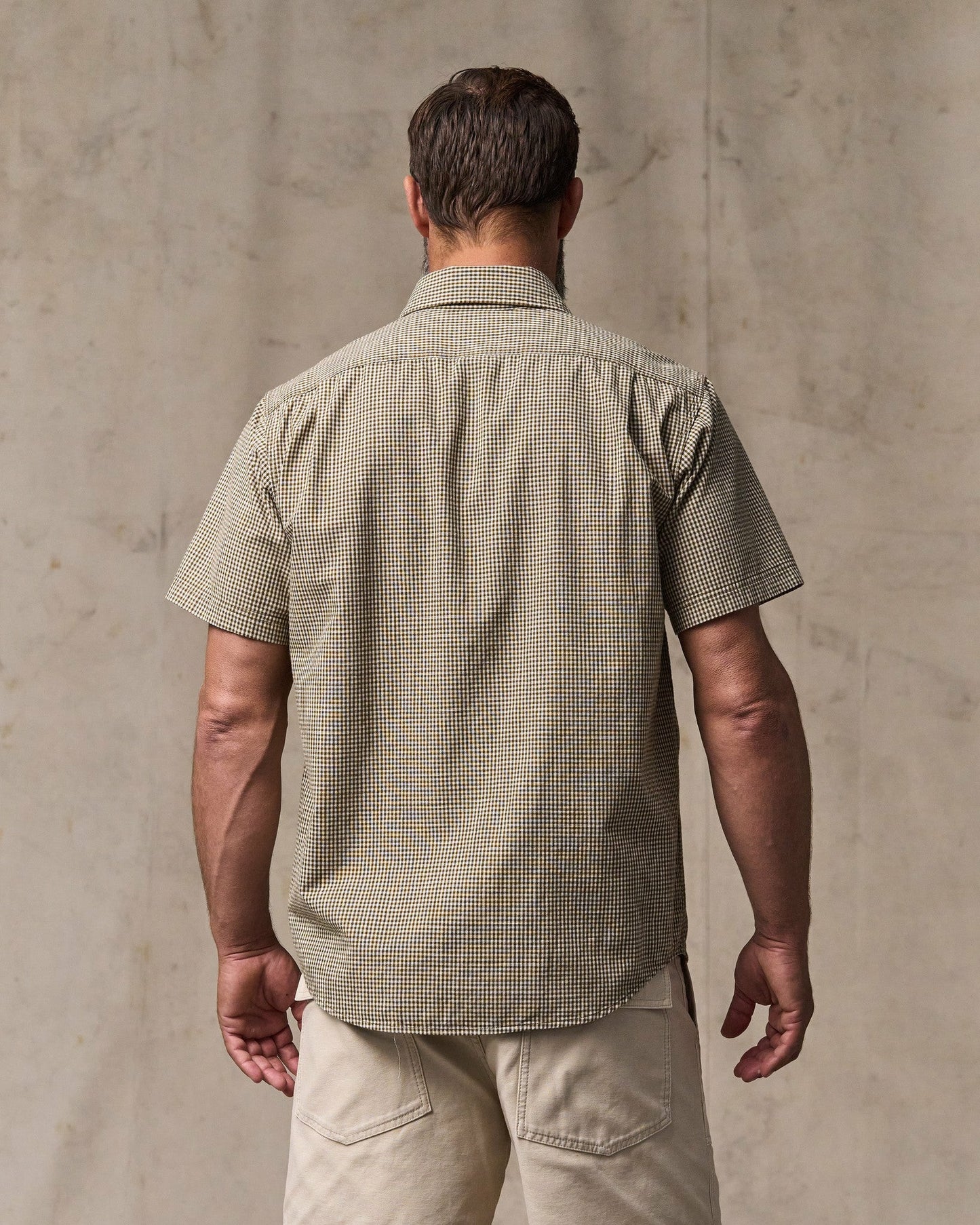 Filson Men Short Sleeve Chambray Shirt - Coffee / Natural Plaid