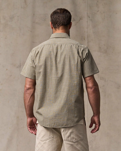Filson Men Short Sleeve Chambray Shirt - Coffee / Natural Plaid