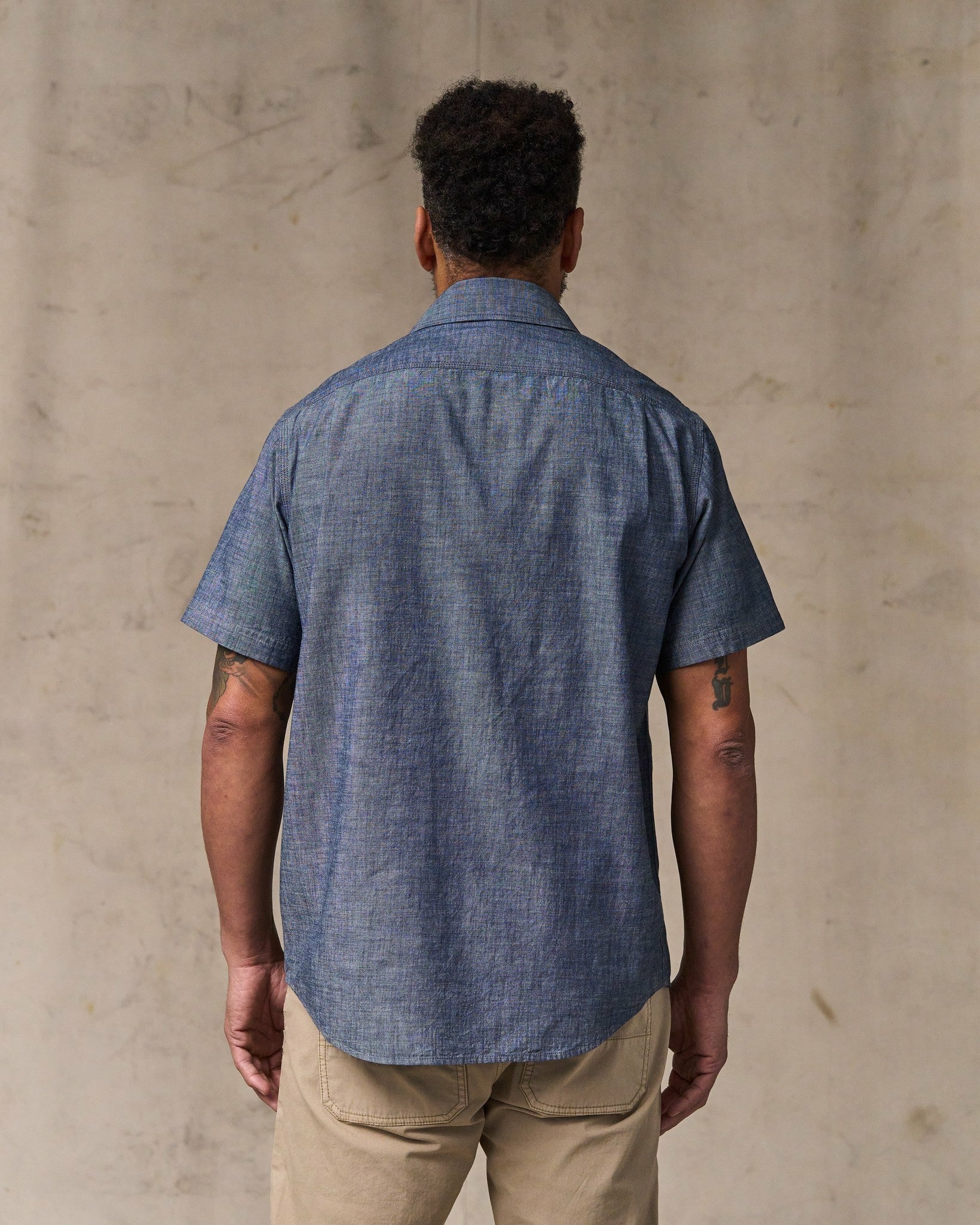 Filson Men Short Sleeve Chambray Shirt - Vintage Fade