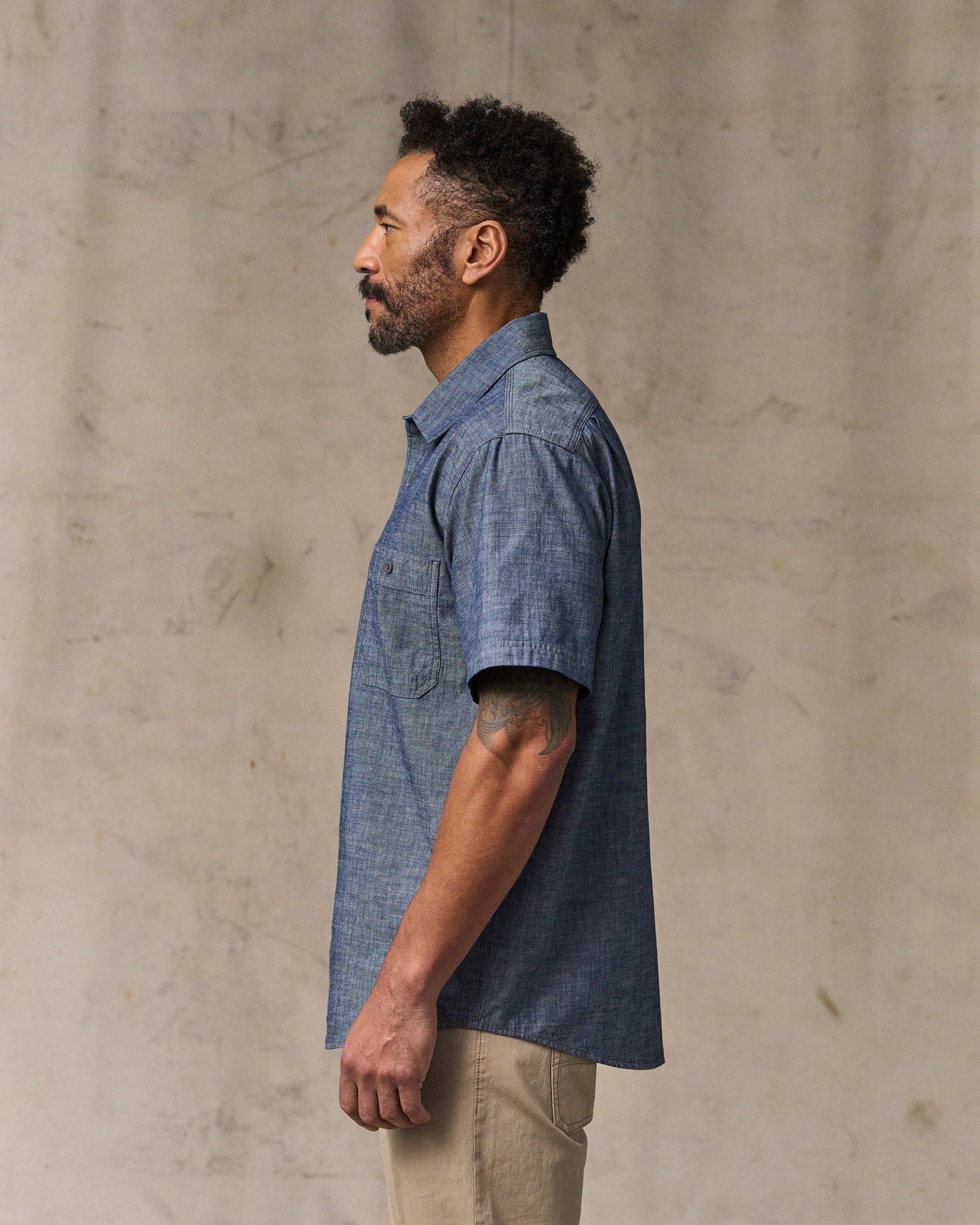 Filson Men Short Sleeve Chambray Shirt - Vintage Fade