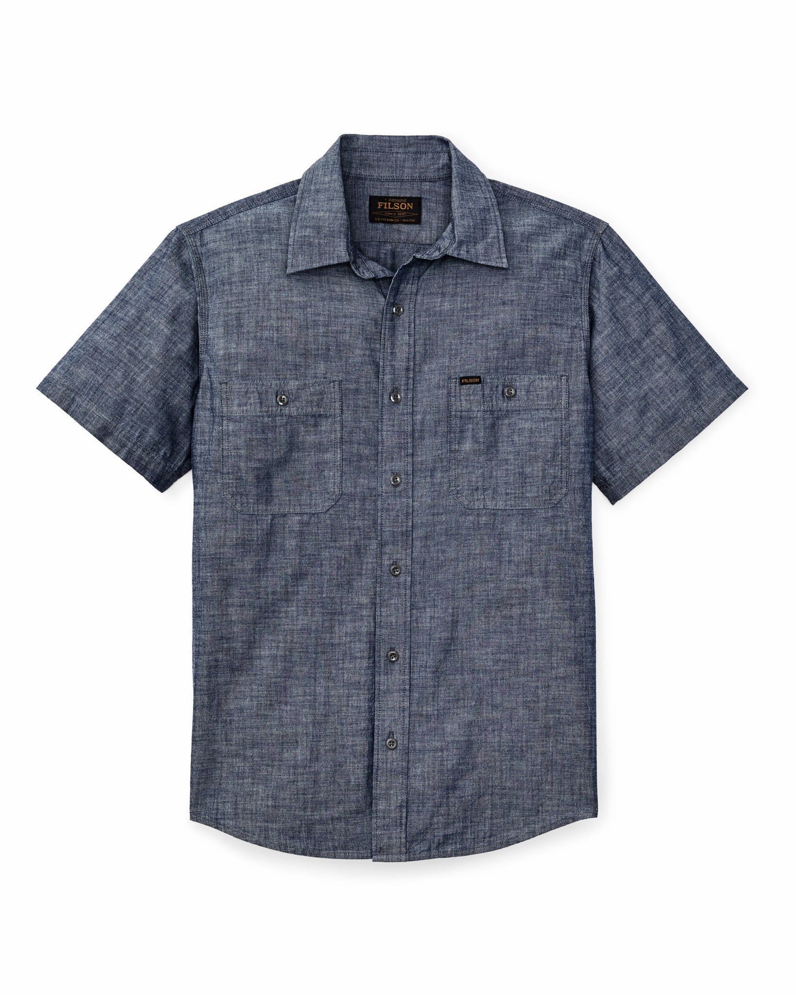 Filson Men Short Sleeve Chambray Shirt - Vintage Fade