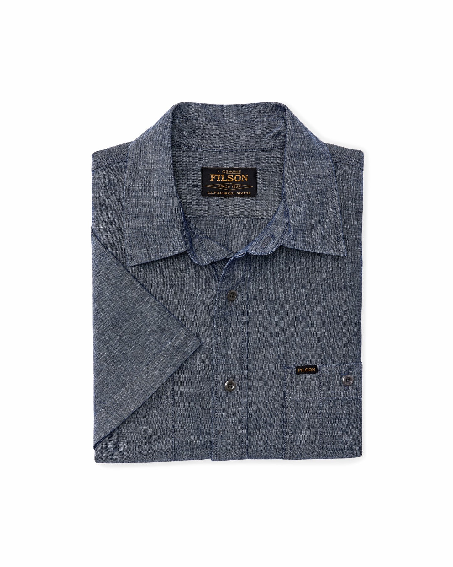 Filson Men Short Sleeve Chambray Shirt - Vintage Fade