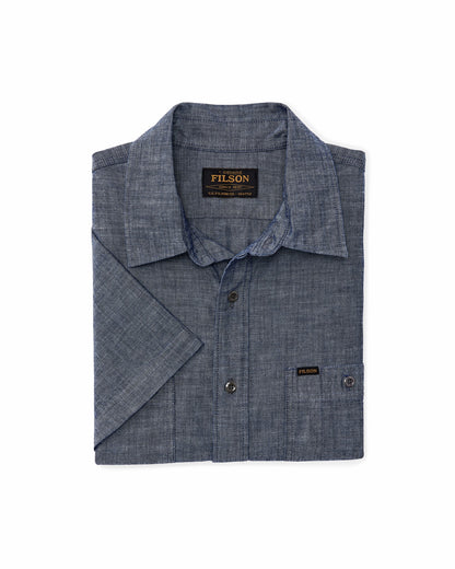 Filson Men Short Sleeve Chambray Shirt - Vintage Fade