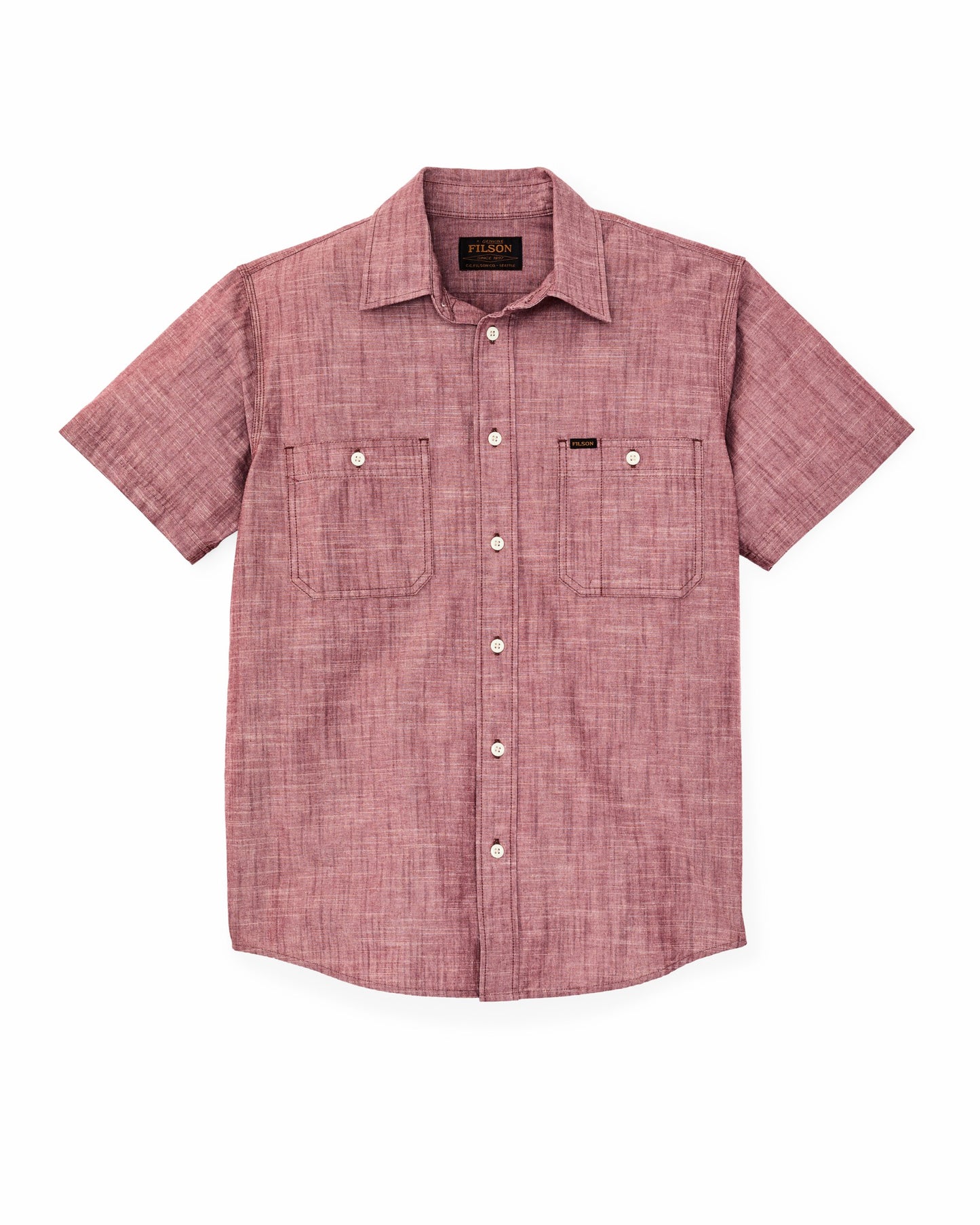 Filson Men Short Sleeve Chambray Shirt - Sable