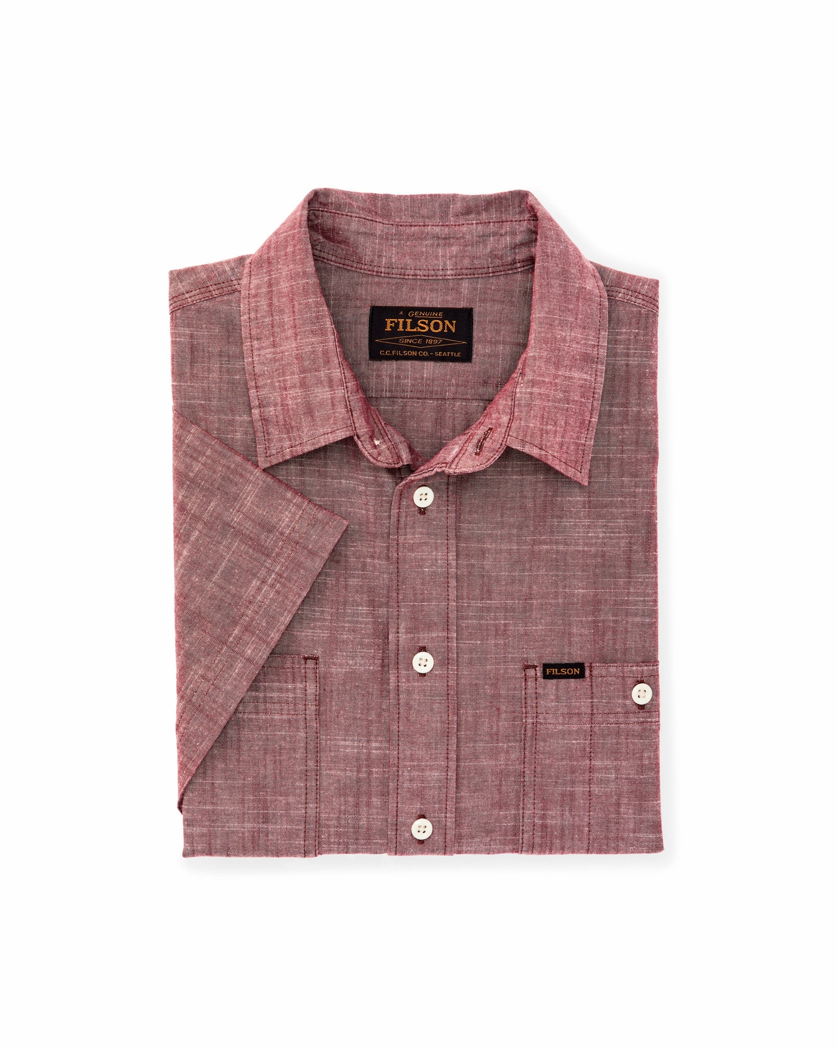 Filson Men Short Sleeve Chambray Shirt - Sable