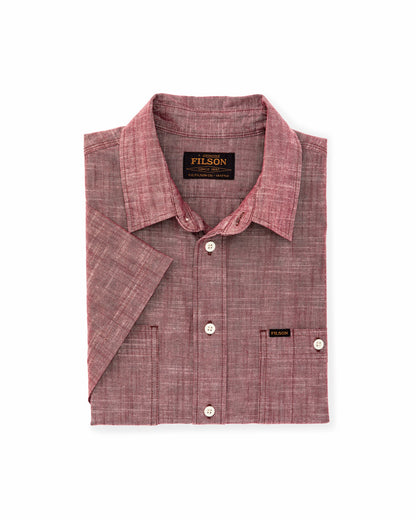 Filson Men Short Sleeve Chambray Shirt - Sable