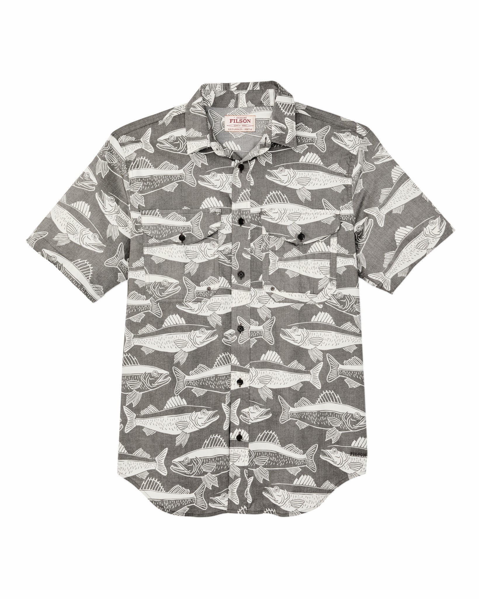 Filson Men Twin Lakes Short Sleeve Sport Shirt - Beluga / Print