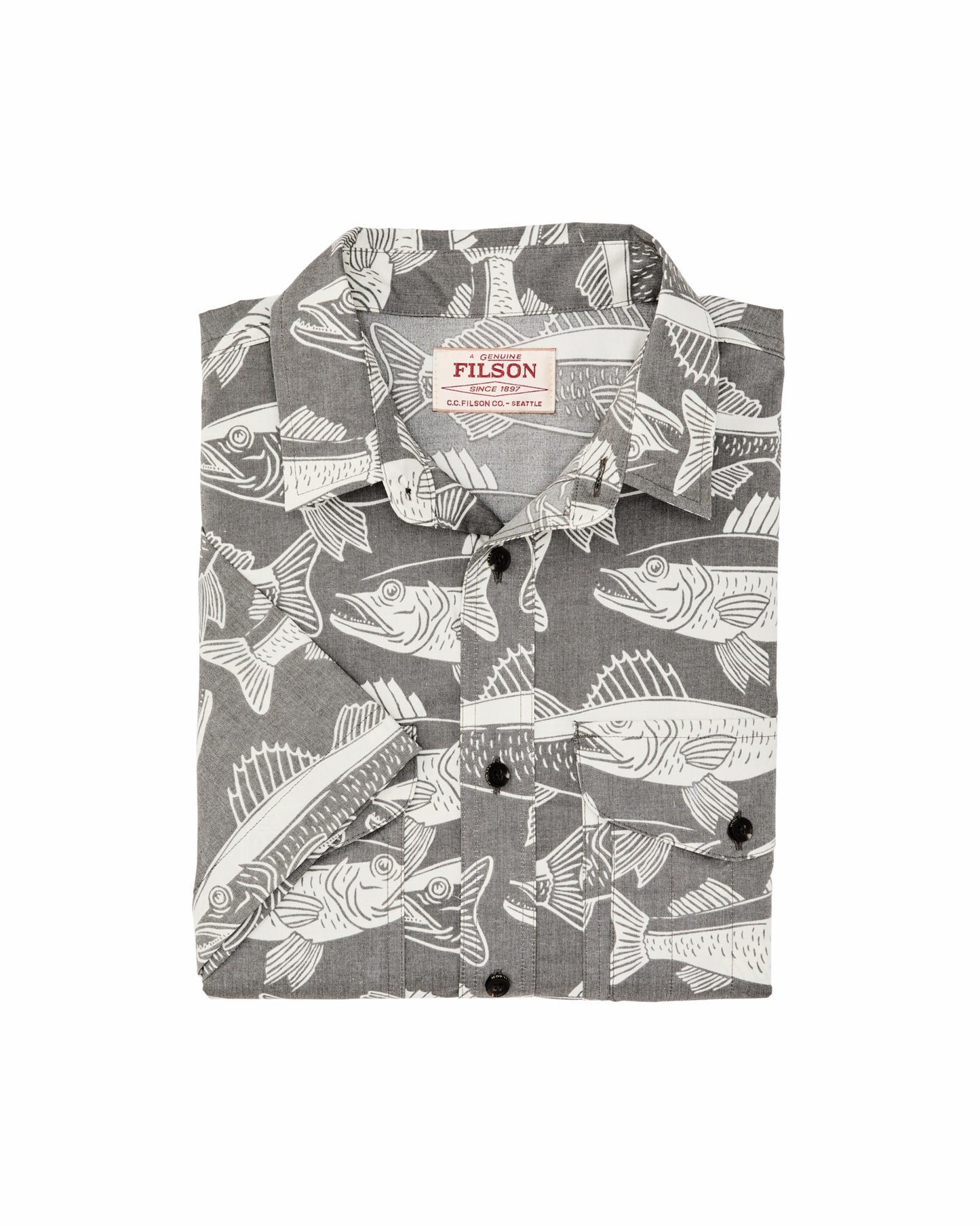 Filson Men Twin Lakes Short Sleeve Sport Shirt - Beluga / Print