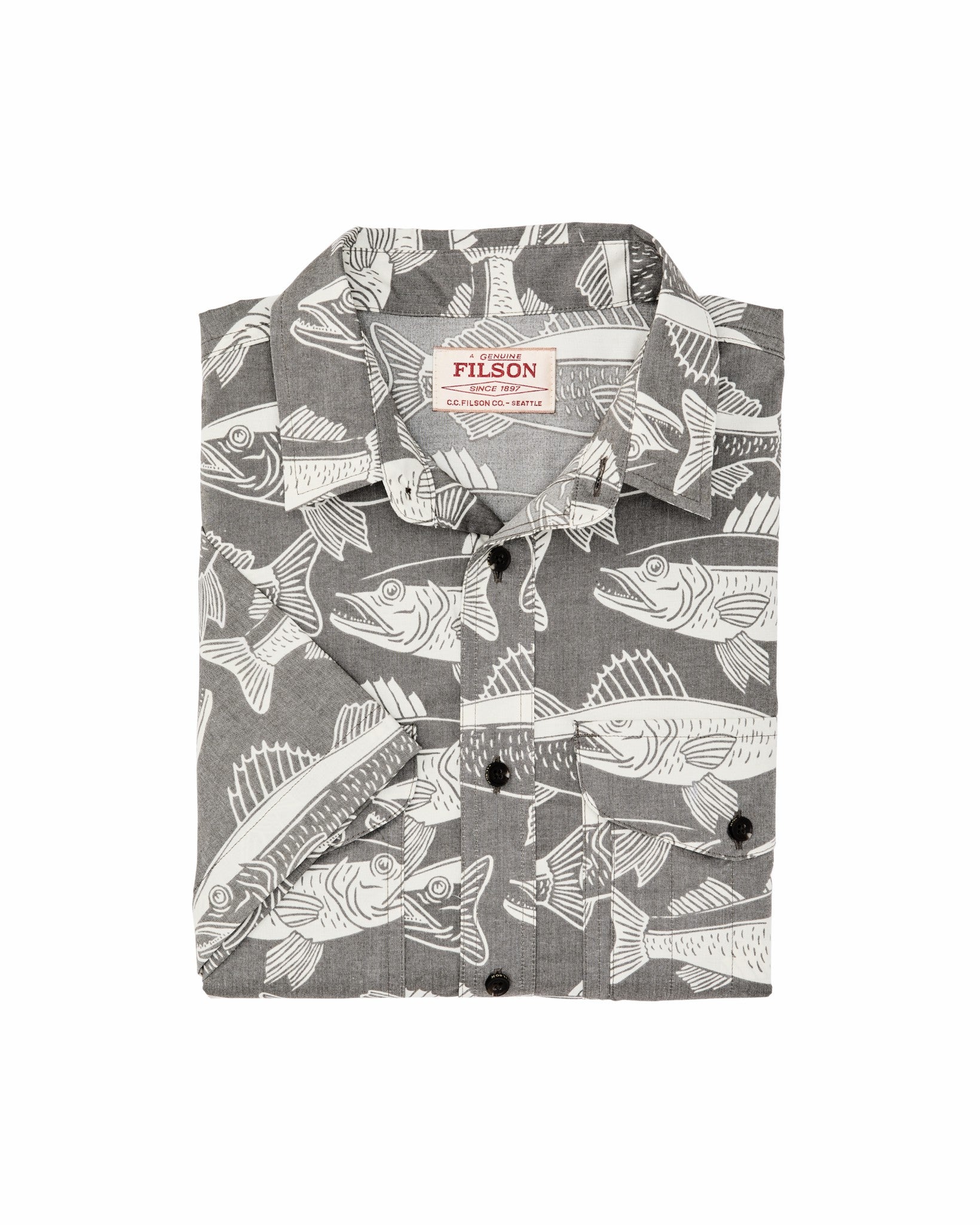 Filson Men Twin Lakes Short Sleeve Sport Shirt - Beluga / Print