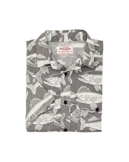 Filson Men Twin Lakes Short Sleeve Sport Shirt - Beluga / Print