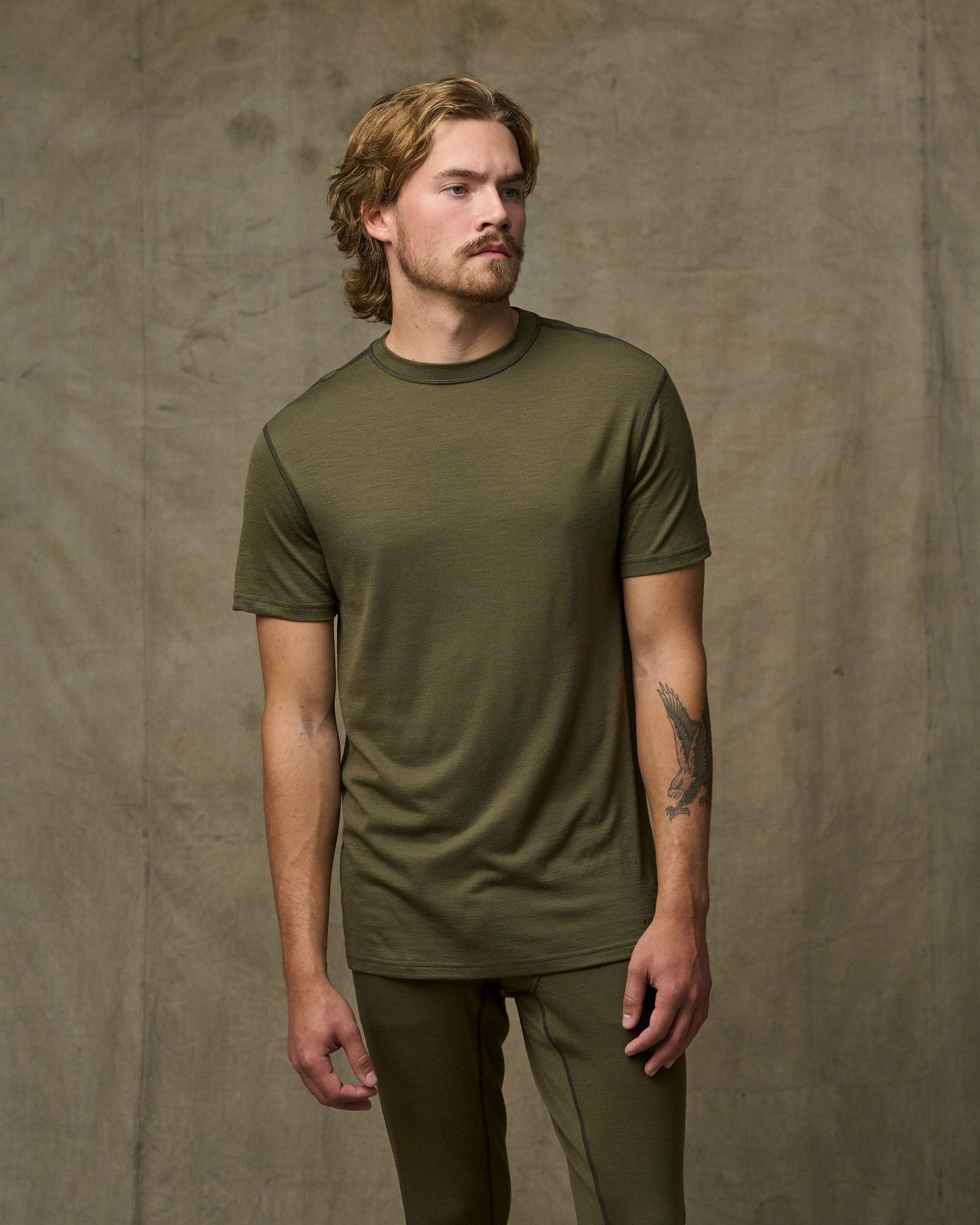Filson Men 210g Merino Wool Short Sleeve Crewneck - Dark Olive