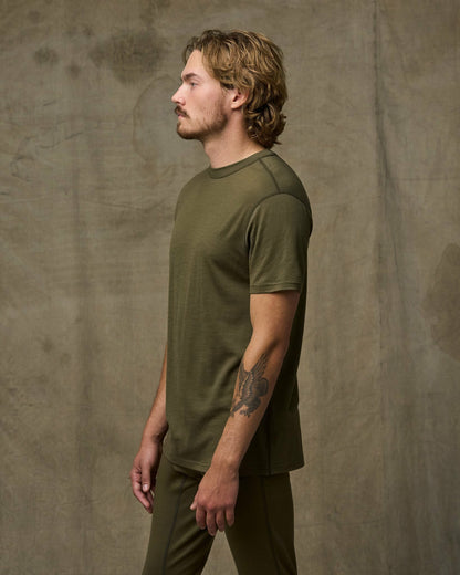 Filson Men 210g Merino Wool Short Sleeve Crewneck - Dark Olive