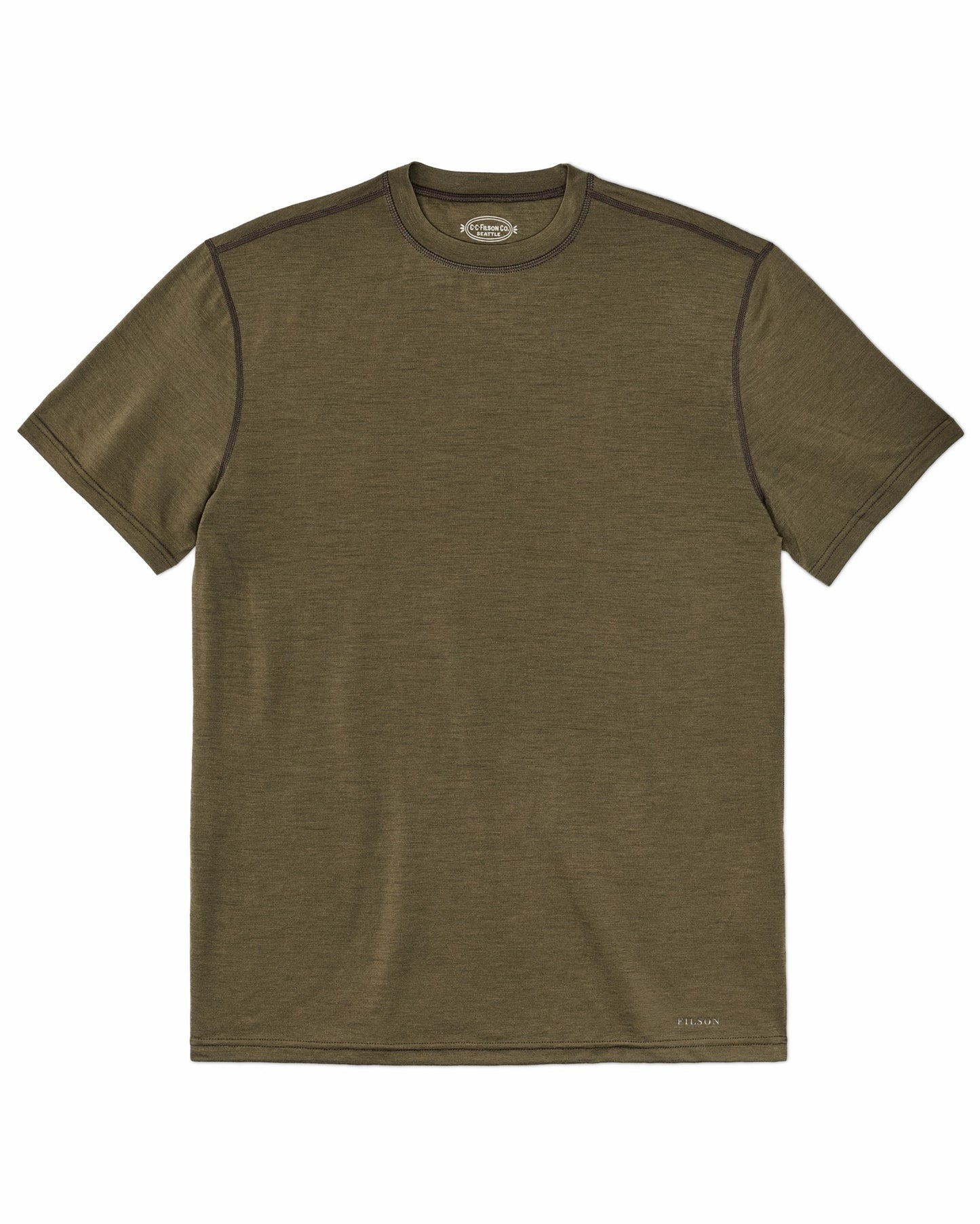 Filson Men 210g Merino Wool Short Sleeve Crewneck - Dark Olive