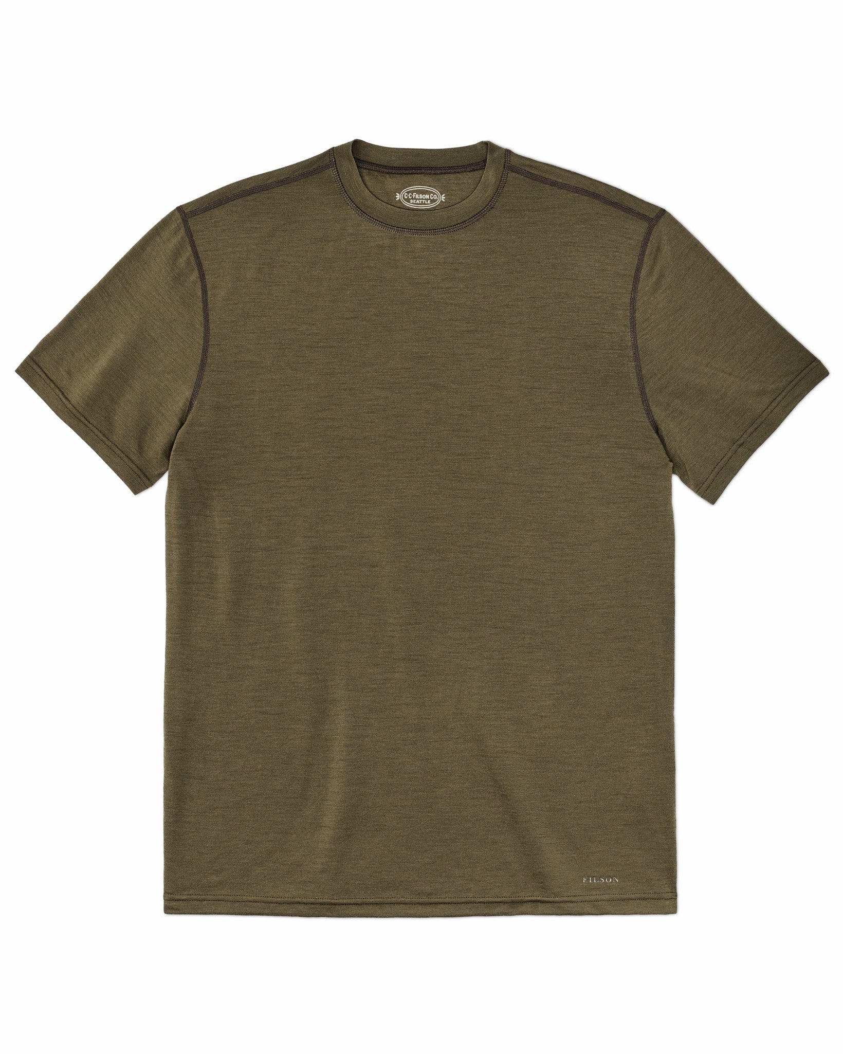 Filson Men 210g Merino Wool Short Sleeve Crewneck - Dark Olive