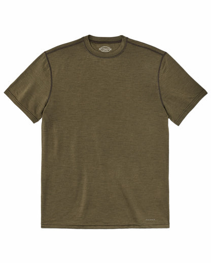 Filson Men 210g Merino Wool Short Sleeve Crewneck - Dark Olive