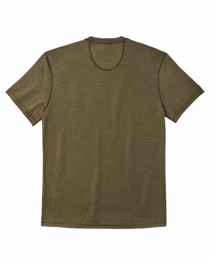 Filson Men 210g Merino Wool Short Sleeve Crewneck - Dark Olive