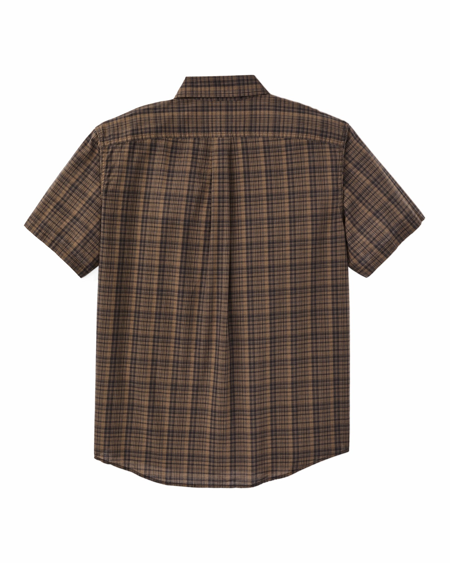 Filson Men Short Sleeve Madras Popover Shirt - Brown / Olive Plaid