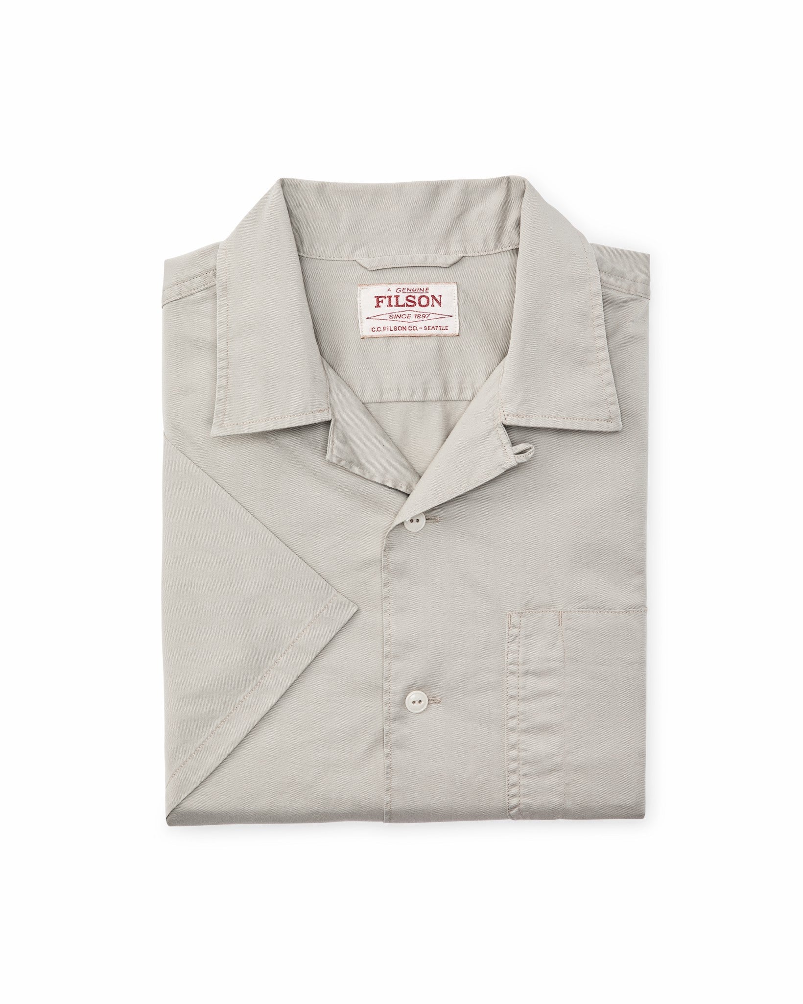 Filson Men Short Sleeve 4.5-oz. Twill Shirt - Gray Sky