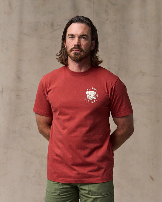 Filson Men Bear Graphic T-Shirt - Chili Oil