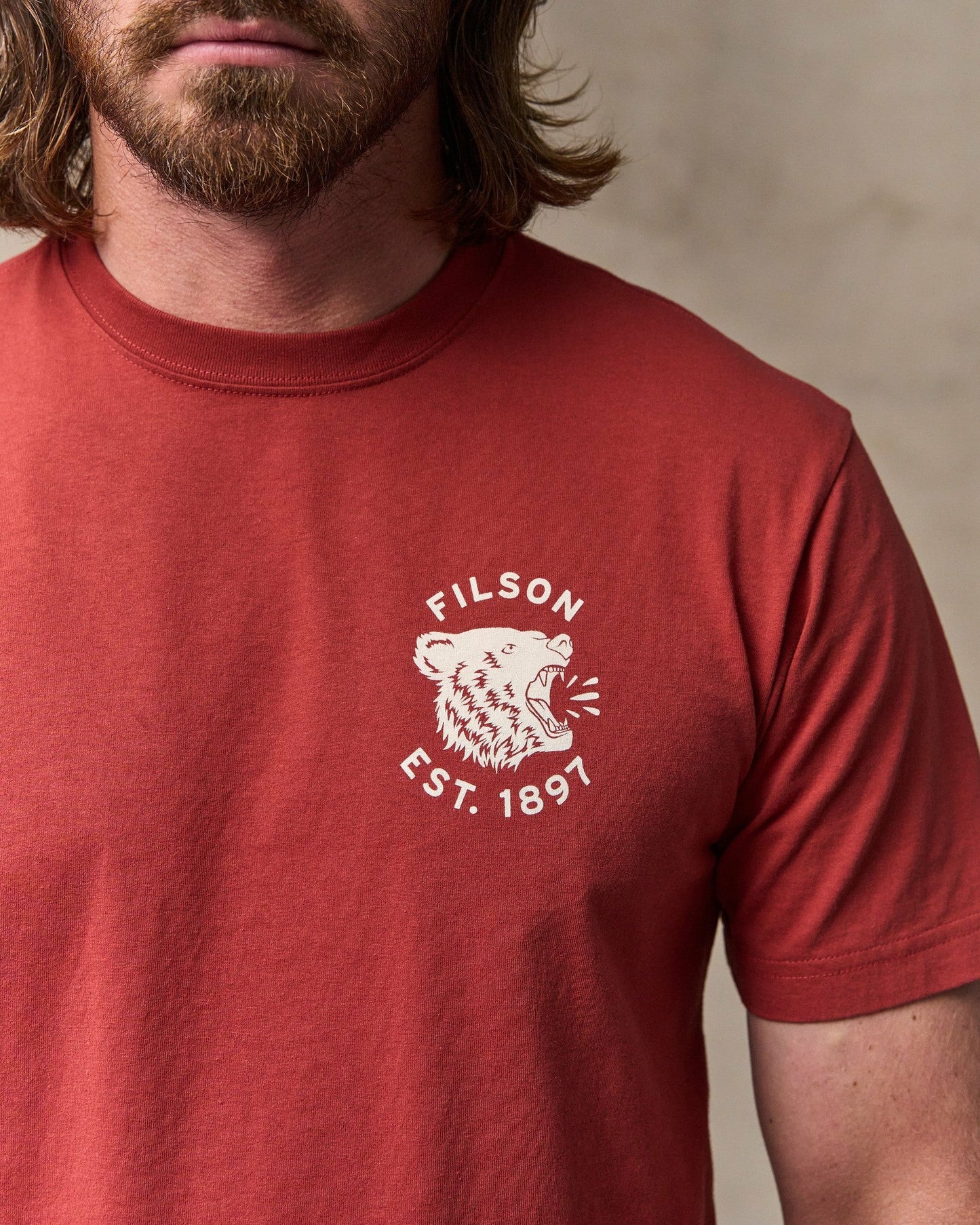 Filson Men Bear Graphic T-Shirt - Chili Oil