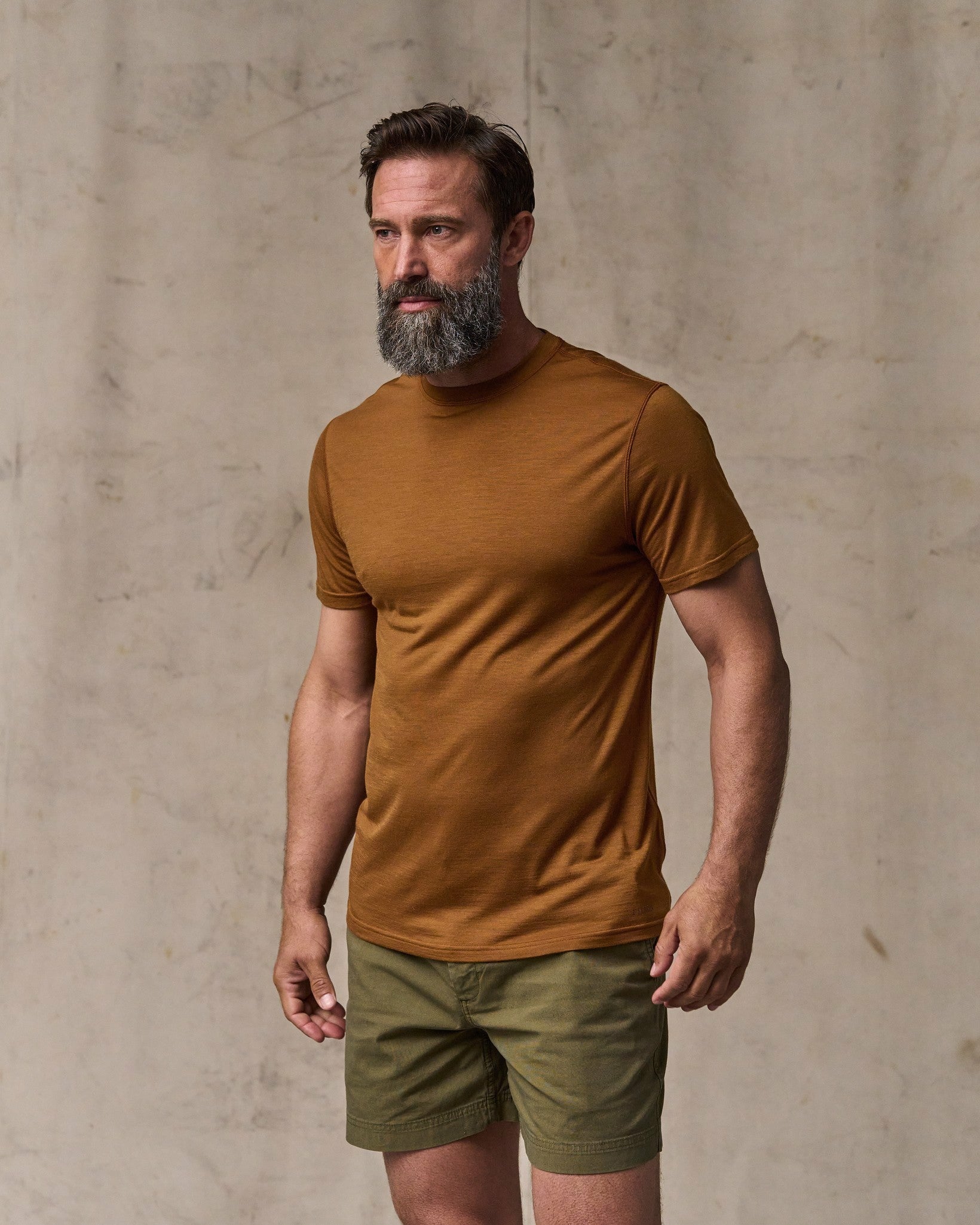 Filson Men Wool-Blend UPF T-Shirt - Whiskey