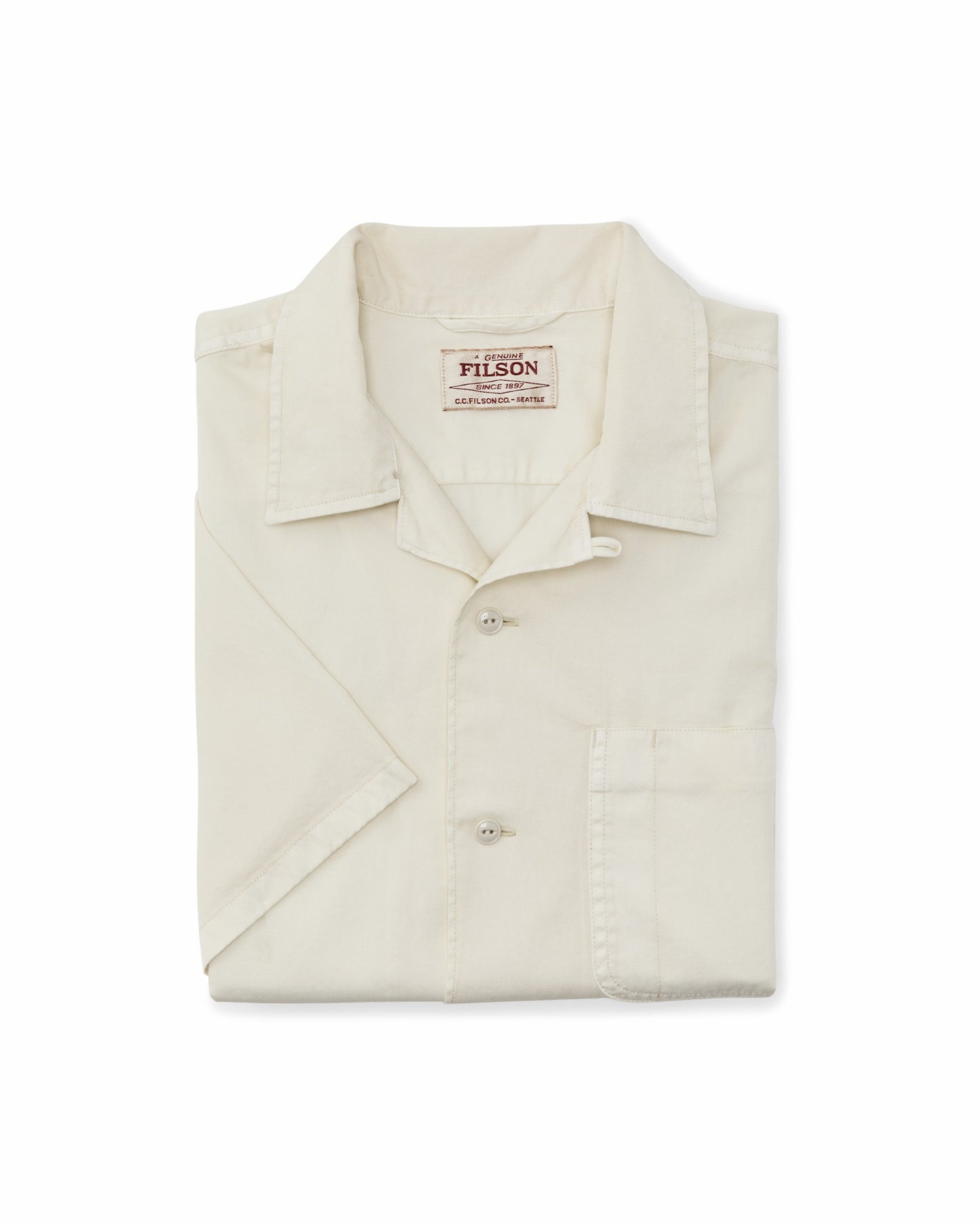 Filson Men Short Sleeve 4.5-oz. Twill Shirt - Ivory
